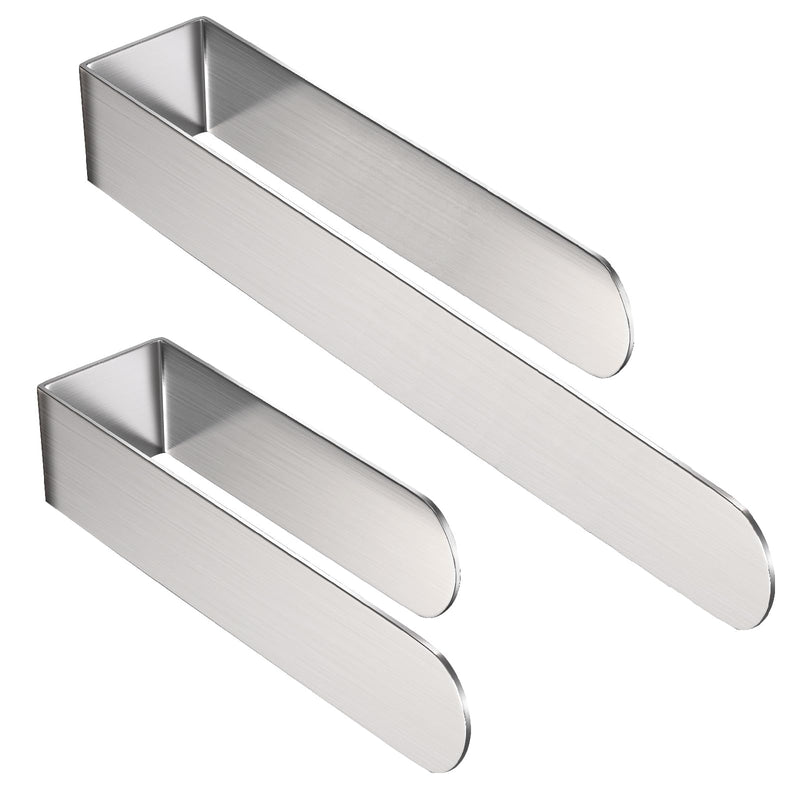 HUFEEOH Adhesive Hand Towel Holder, 8 Inch Sticky Towel Bar and 14 Inch Towel Holder Wall Mounted, Stainless Steel Kitchen Towel Holder Hand Towel Rack for Bahtroom Hotel RV Kitchen (Silver-8"&14”) Silver 2PC (8 Inch + 14 Inch)