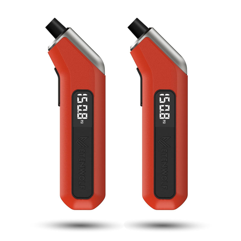 ETENWOLF Digital Tire Pressure Gauge 2 Pack, Industrial Tire Gauge 3-200 PSI, Calibrated to ANSI B40.7 Grade 2A(Plus-Minus 0.5%), Air Pressure Gauge with Replaceable AAA Batteries (Vivid Orange) vivid orange