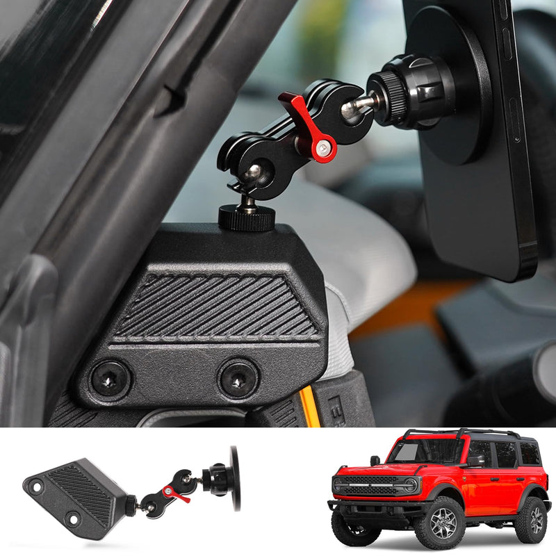 Mabett Magnetic Phone Holder for 2021-2026 Ford Bronco Accessories 2/4-Door | Not for Bronco Sport, Dual 360° Ball Joints, No Drilling or Adhesive, Secure Magnetic Hold