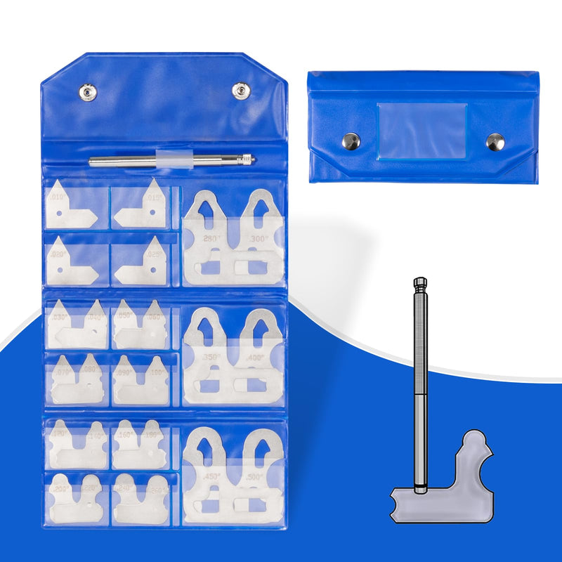26 Pc Radius Gauge Set 0.010'' to 0.500'' Gauges with Holder, 3602-5025 Radius Measuring Tool 26