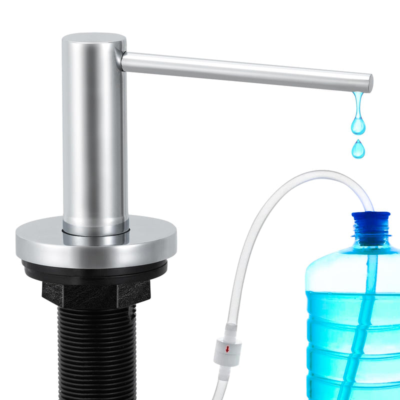 Gappo Soap Dispenser for Kitchen Sink Polished Chrome, Stainless Steel Countertop Pump, Built in Sink Soap Dispenser with 47" Extension Tube kit