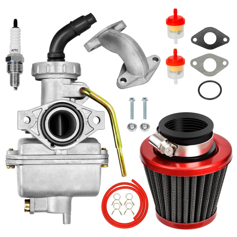 FVRITO PZ20 Carburetor Kit for Tao tao Coolster 125cc 110cc 90cc 70cc 50cc Kazuma Baja Chinese ATV Quad 4 Wheeler SunL NST Roketa Loncin Lifan XR80 CRF70 4 Stroke Go Kart Pit Dirt Bike Parts