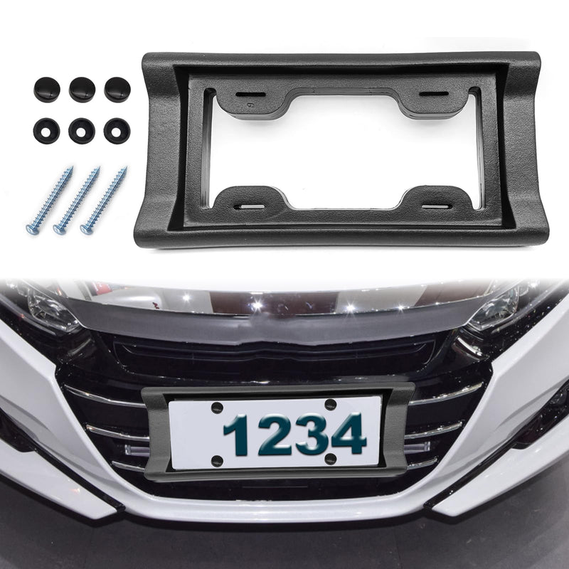 Car 2.3 Inch Thick Rubber License Plate Fixed Frame License Plate Bumper Flexible Rubber Bumper Guard License Plate Frame Fit for Cars Trucks SUVs Vans