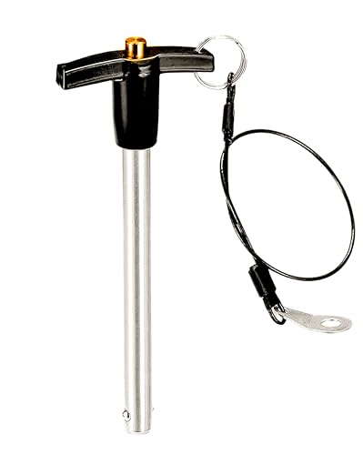 1Pc Stainless Steel T - Handle Lock Pins, 1/4"~1/2" Pin Dia. 2"~4" Usage Length Push-Button Quick Release Pin Safety Pin Handle Stop Pin with Lanyard Cable (Pin Dia(MM):6, Usage Length(MM):100) Pin Dia(MM):6
