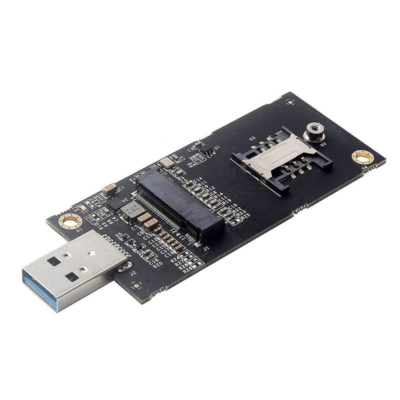 NFHK NGFF M.2 Key-B WWAN to USB 3.0 Adapter Riser Card w SIM Slot for 3G/4G/5G LTE Wireless Module Modem Card B-Key LTE to USB3.0