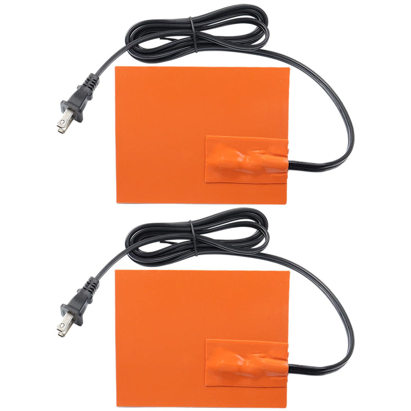 4 x 5in Car Engine Silicone Pad Heater - Self-Adhesive, 2Pcs Oil Pan Heater Pad Car Truck Oil Pan Heater Pad for Metal Surface with 194°F Thermal Protector & 68" Power Cord（150W 120V） 4 x 5in 2Pcs