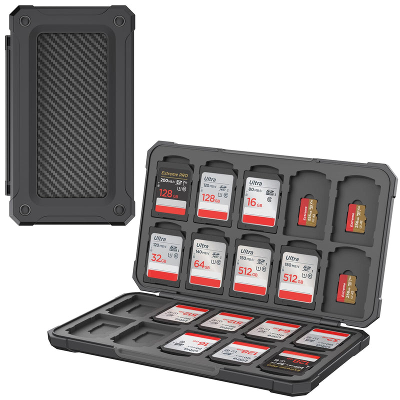 SD Card Holder Memory Card Case for SD SDHC SDXC TF Card, SD Cards Storage Organizer for 20 SD Cards and 20 Micro SD Cards.