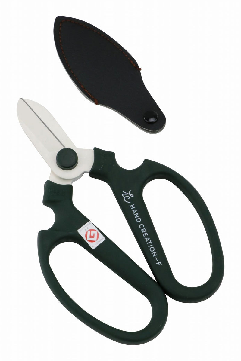 Japanese Floral Scissors - SAKAGEN Hand Creation, Professional Ultra Sharp Flower Shears for Floral Design, Ikebana & Gardening, Made in Japan, F-170 (Moss Green) Moss Green