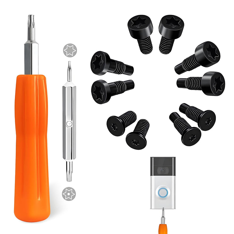 Video Doorbell Screwdriver Replacement, Doorbell Security Screws,T6 T15 Screwdriver Fit Doorbell, 2nd Generation, Doorbell 2 / pro Doorbell 3/4 Doorbell Plus and Pro & Elite Doorbell Security Screw Orange