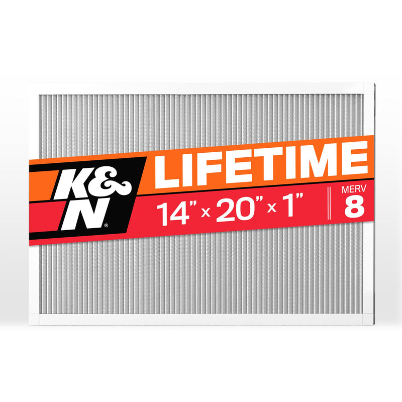 K&N 14X20X1 HVAC Furnace Air Filter, Lasts a Lifetime, Washable, Merv 8, the Last HVAC Filter You Will Ever Buy, Breathe Safely at Home or in the Office, HVC-8-11420 13.5" x 19.5" x 0.8"