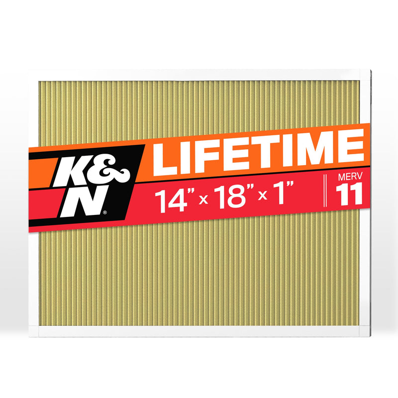 K&N 14X18X1 HVAC Furnace Air Filter, Lasts a Lifetime, Washable, Merv 11, the Last HVAC Filter You Will Ever Buy, Breathe Safely at Home or in the Office, HVC-11418 13.8" x 17.8" x 0.8"