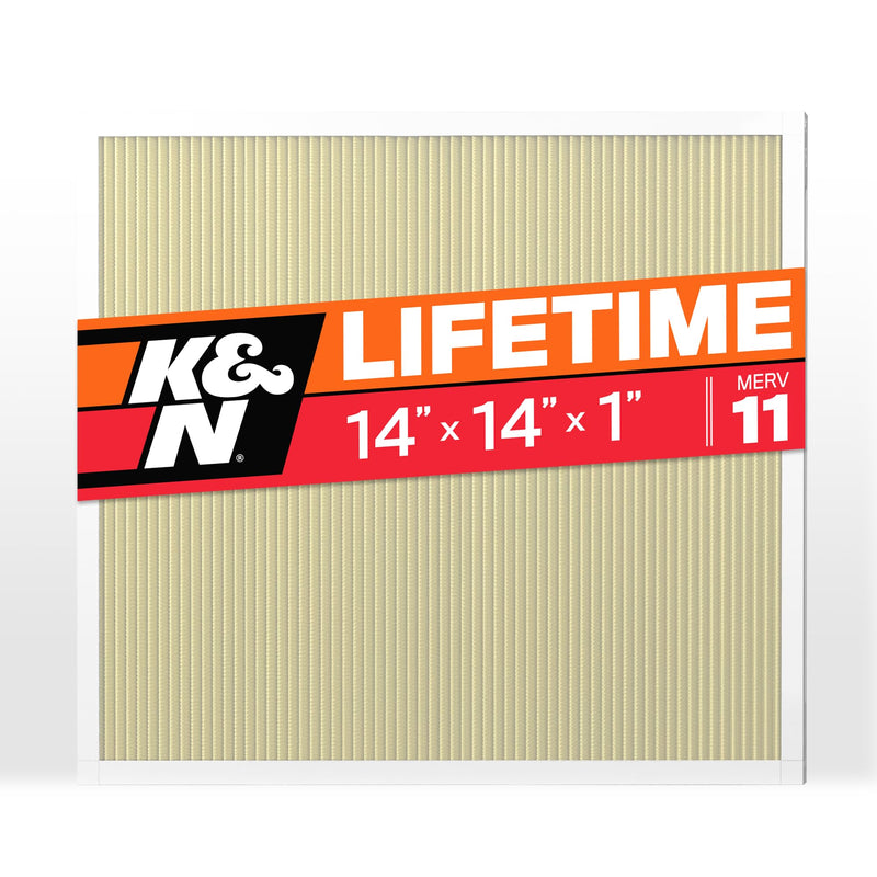 K&N 14X14X1 HVAC Furnace Air Filter, Lasts a Lifetime, Washable, Merv 11, the Last HVAC Filter You Will Ever Buy, Breathe Safely at Home or in the Office, HVC-11414 13.8" x 13.8" x 0.8"
