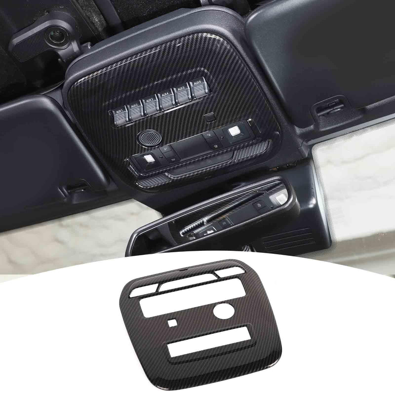 for Bronco Overhead Console Panel Map Light Trim Cover Compatible with Ford Bronco 2021 up Black Carbon Fiber Interior Accessories