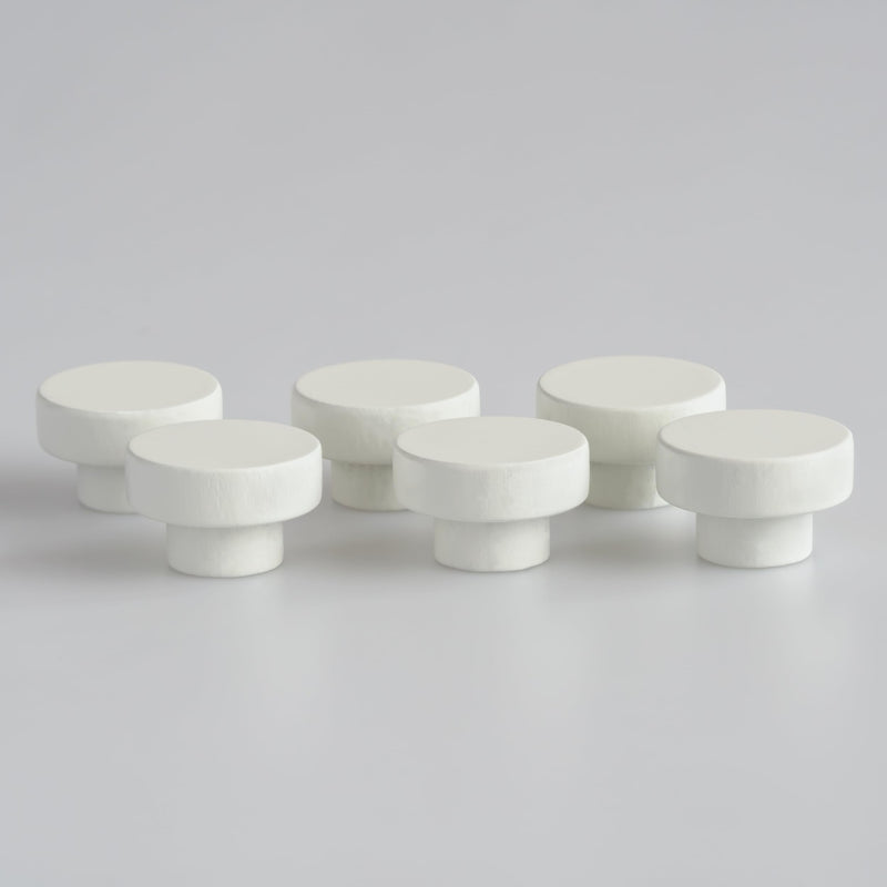 Wood Drawer Knobs 6 Pack, Round 40mm Wooden Dresser Knobs, Westar | Natural beechwood finish fits any home decor. Easy install replacement pullers for kitchen cabinets or bedroom desk