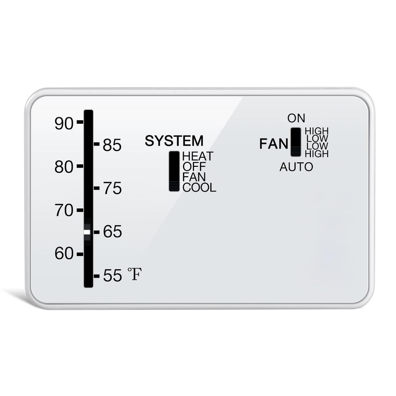 Briidea RV Thermostat Compatible with Coleman 7330 * 335*, 7330 * 385*, 7330 * 336* Series, Heat & Cool Camper Thermostat, 12 VDC, White, Easy to Use