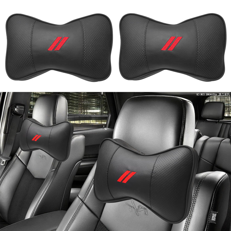 YOSRTER 2 PCS Neck Pillow for Dodge Charger Challenger Durango Journey Universal Fit to All Dodge Comfortable Soft Driving Seat Headrest Pillow Removable Neck Support for Dodge Accessories（Red Trim） Red Trim