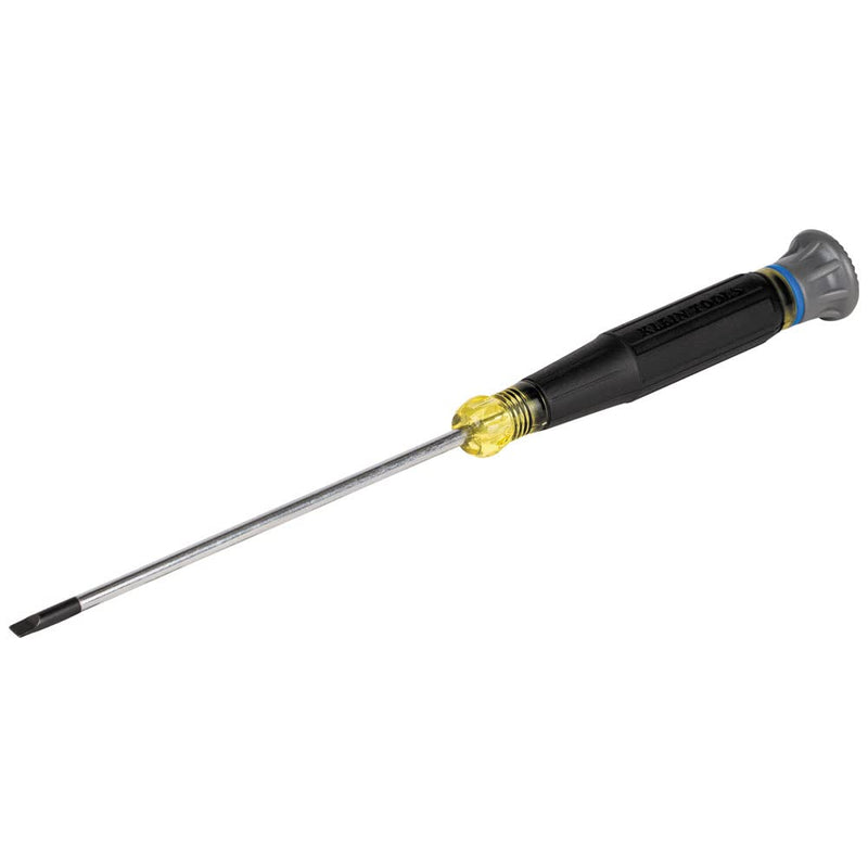 Klein Tools 6254 Mini Precision Screwdriver, 1/8-Inch Slotted, Features Cushion-Grip Handle, Rotating Cap, Color Coded Ring, 4-Inch Shank Screwdriver Set