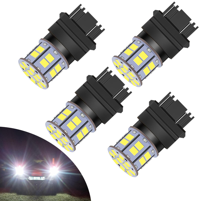 3157 LED Bulb Back Up Reverse Light, Super Bright White 3156 3057 3056 3047 4157 4057 4114 LED Bulb for Reverse Lights, Tail Brake Lights, Parking Signal Daytime Running Lights (Pack of 4) 3157