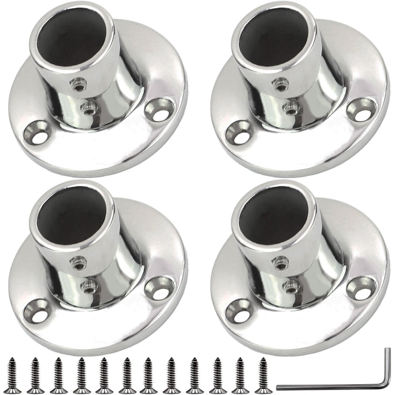 YANYUCB Boat Hand Rail Fitting,316 Stainless Steel Round 60/90 Degree Boat Hand Rail Base(1 inch,1-1/4inch,7/8 inch,1-3/16 inch) with L Shape Hex Key and Screws 1-3/16 × 4 90°