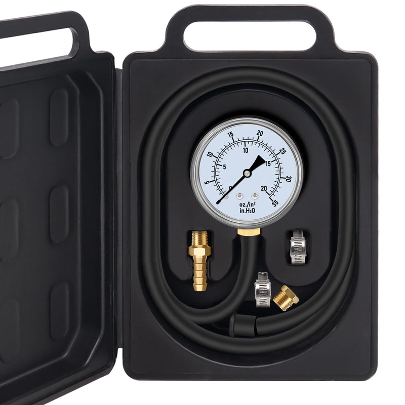 Manometer Gas Pressure Tester 0-35'' WC Natural or LP Gas Pressure Test Kit Natural Gas Meter Manifold Gauge with 1/8" NPT Brass Fitting Barbed Connection and 40" Hose Clamp