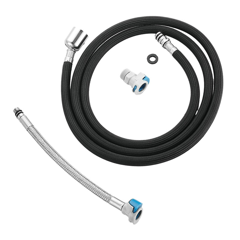 Pull Down Kitchen Faucet Hose Replacement M15*1MM X G1/2,(360 Rotatable) With Quick Connect, 59-Inch for Pluggable Nylon Hose,Compatiblity for WOWOW,OWOFAN,FORIOUS,APPASO,WEWE facuet parts M8+M15 quick connect