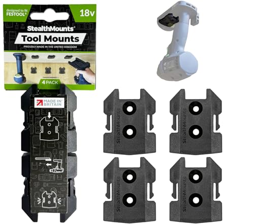 StealthMounts Tool Mounts for Festool 18v | Tool Holders for Festool 18v | 4 Pack | Made in the United Kingdom