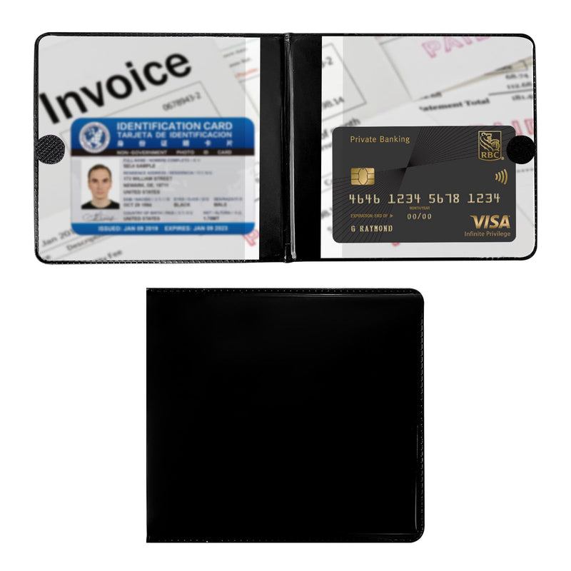 Ziciner Car Registration and Insurance Holder, 5.2"× 4.7" Premium Auto Glove Box Organizer with Closure, Essential Vehicle Document Holder for Card, Driver License (Black) 1 PC Black