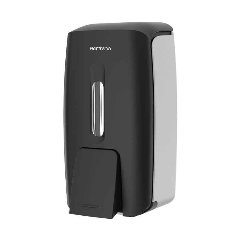 Commercial Soap Dispenser Wall Mount Manual Pump Hand Soap Dispenser 800ml Gel Liquid Hand Sanitizer Dispenser Self Adhesive for Home Bathroom (Black) Black