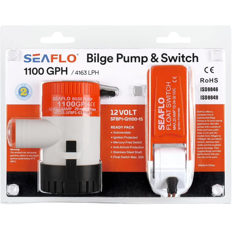 SEAFLO 01-Series 1100 GPH Bilge Pump with Float Switch