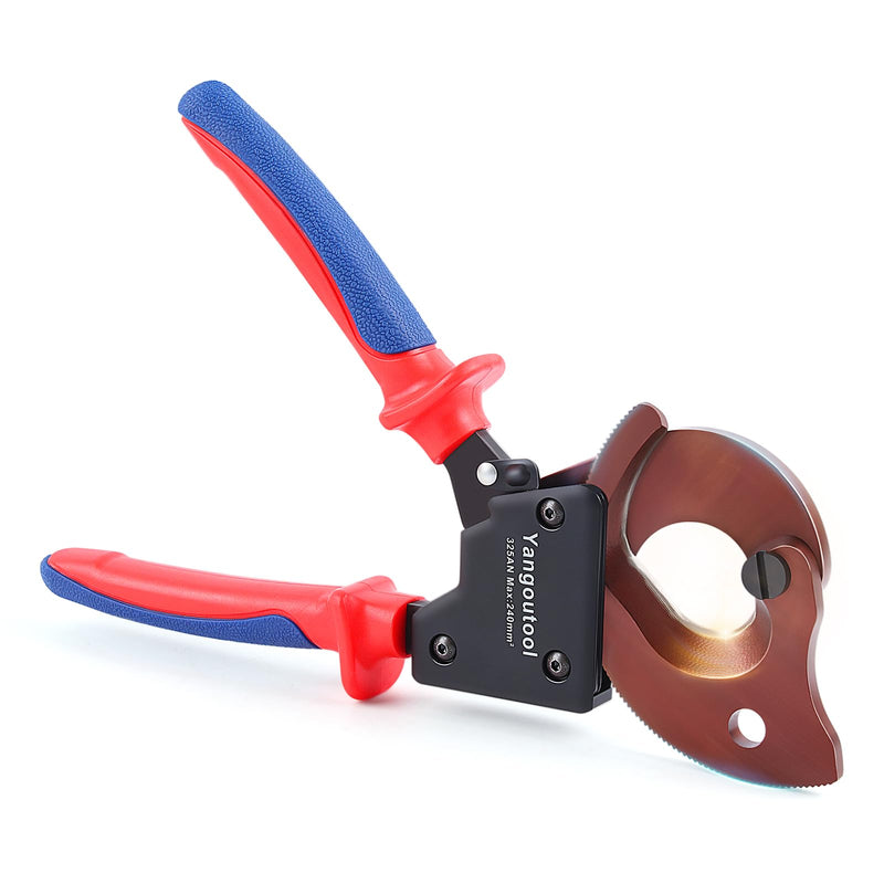 Yangoutool Ratchet Cable Cutter Heavy Duty for Copper and Aluminum Cables, 240mm² Capacity, Sharp Polished Edges, Ideal for Cutting Large Armored Electrical Wires, Perfect for Electricians 325AN