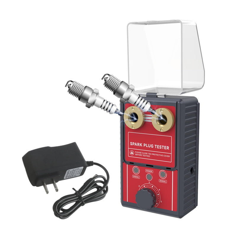 Spark Plug Tester 2 Hole, Ignition Coil Tester 0-6000rpm Adjustable Frequency, Ignition Plug Analyzer Detector for 12V Gasoline Vehicles 2 Holes-Basic