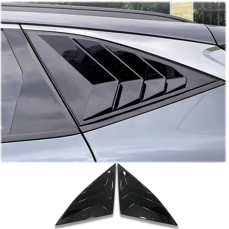 2Pcs Rear Side Window Louvers Air Vent Scoop Shades Cover Blinds Trim for Hyundai Tucson 2022 2023 2024 2025 - ABS Bright Black Sport Interior Accessories（NOT FIT Tucson nline）