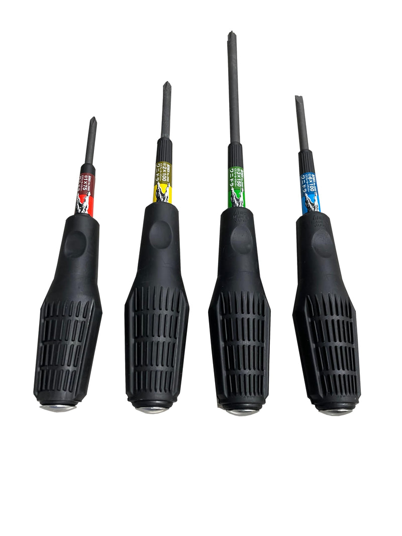 Anex Screwdriver, 4-Pack, Philips & Flat Head, Ergonomic, Stripped & New Screw Removal, Household & Woodworking Projects