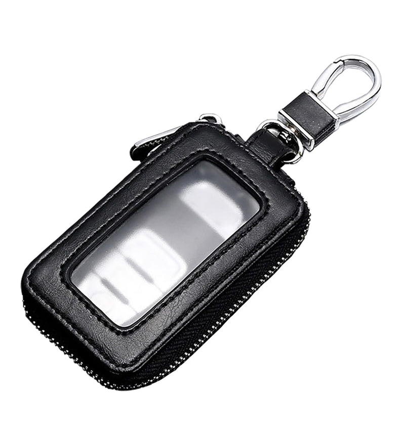 vvag Premium Car Key Fob Case Genuine Leather Car Smart Key fob Holder Car Remote Keychain Bag Universal Black