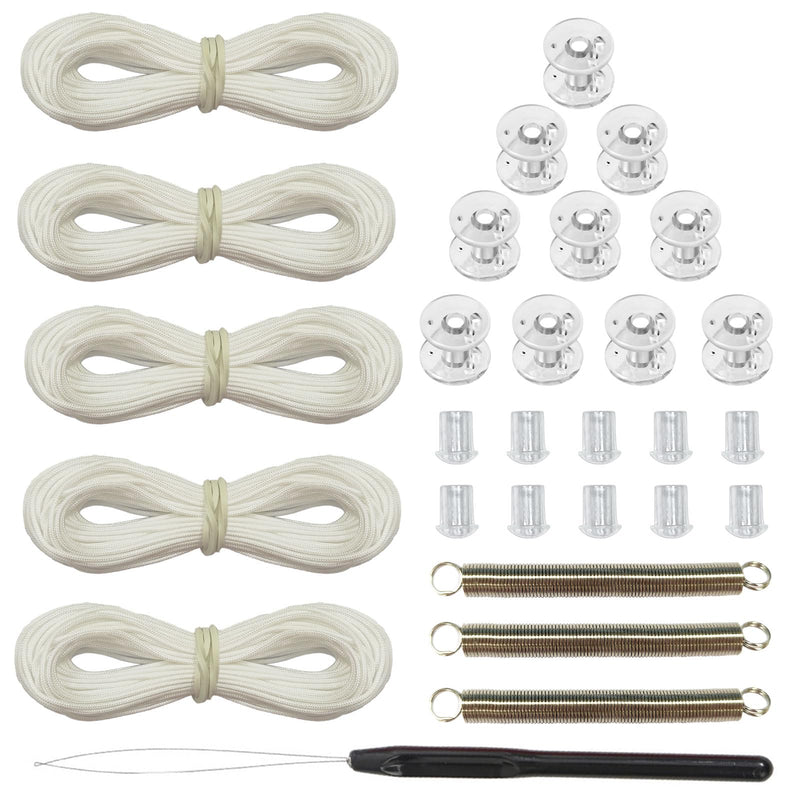 RV Pleated Shade Repair Kit, Pleaded Shade Repair Kit, Window Shade Restringing Kit for RV Day/Night Shades (White) White