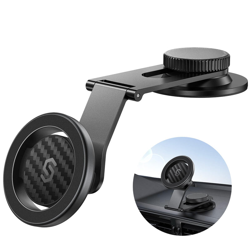 SYNCWIRE MagSafe Car Mount for Dashboard,Foldable Aluminum Arm,Black | Premium Magnetic Phone Holder for Tesla&Cars,Strong Magnet,Aluminum Alloy,Ultra Stable for iPhone 17 16 15-12 Pro Max&More Black