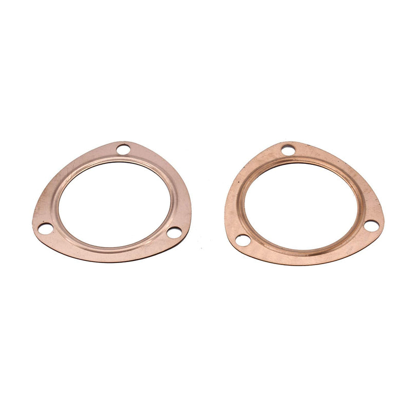 2PCs 3" Copper Header Exhaust Collector Gaskets 3" Copper Exhaust Header Pipe Collector Flange Gaskets Reusuable Compatible with SBC BBC 302 350 454 3"