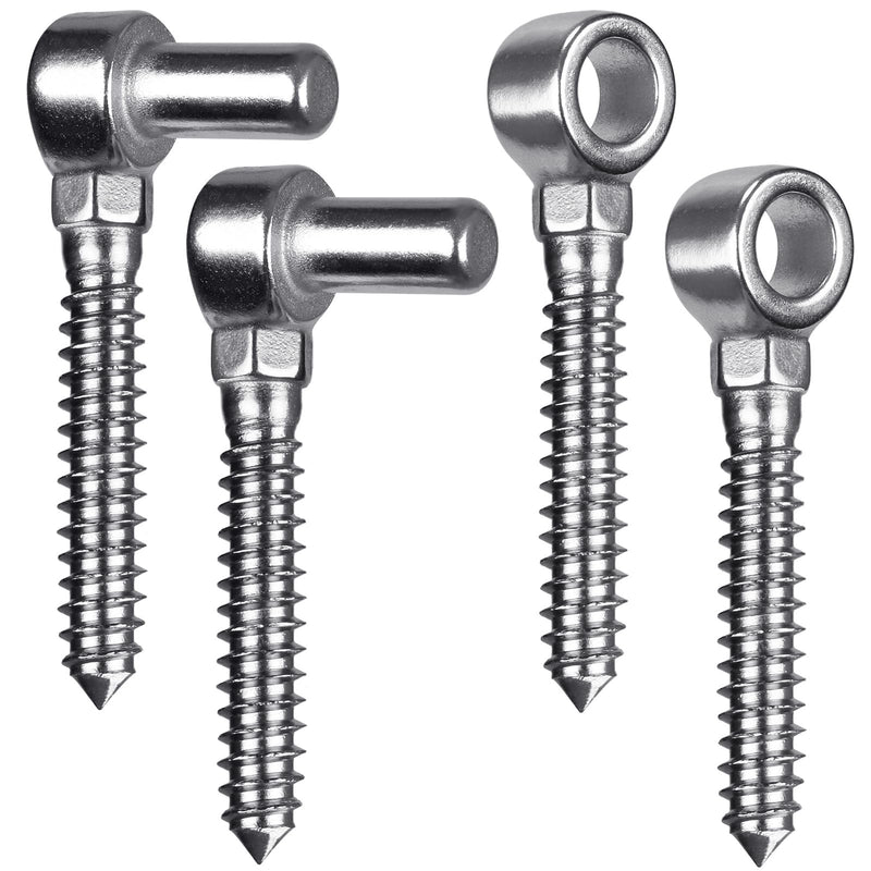 Insaga Cast 304 Stainless Steel Gate Hinges 2Pack Lag Screw Hinge for Farm M16 Hook and Eye Hinges, Partial Thread Gate Hinge Bolts for Wood Cattle Livestock Gate for Fence M16 Hook and Eye Hinge-2Pair