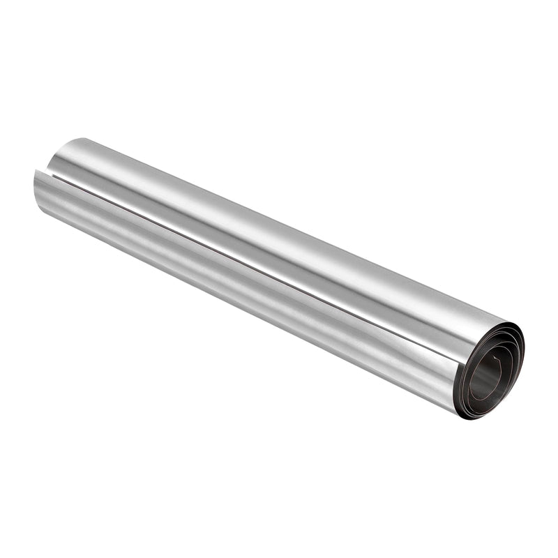 uxcell 304 Stainless Steel Foil Roll，0.3mm x 300mm x 1M Polished Finish Metal Strip Plate Sheet for Crafts, Electronic Equipment, Silver Tone 0.3mm x 300mm x 1M 1