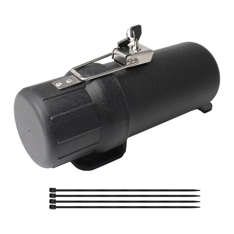 Universal Motorcycle Tool Tube,Motorcycle Storage Box Waterproof - Black(with Lock) Large: 31.5*10.8*10.8cm(with Lock)