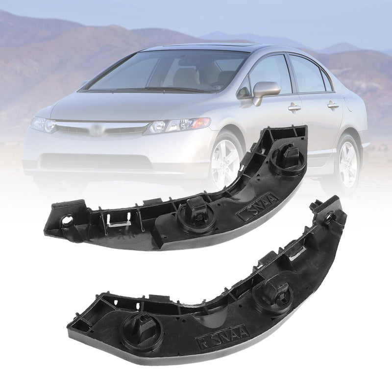 Pair Plastic Front Bumper Bracket Left & Right Driver&Passenger Side for 2006 2007 2008 2009 2010 2011 Honda Civic Sedan, 71193-SNA-A02 71198-SNA-A02, Replaces HO1043114 HO1042114 2006-2011 Civic Bumper Bracket