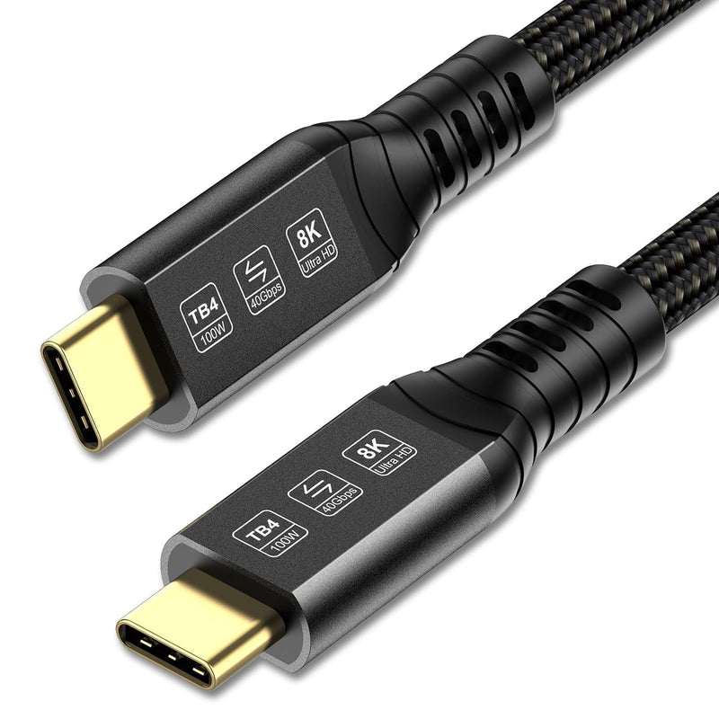 [40Gbps Data Sync] Compatible with Thunderbolt 4 Cable 10 ft Support 100W Fast Charing and 8K/4K Display for Thunderbolt 3/USB4 Monitor, Not Support Docking Stations and Hub 10FT