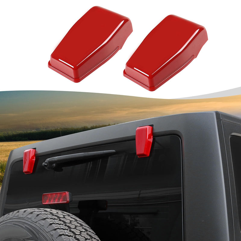Rear Tail Window Hinge Decorative Cover Trim Compatible with 2007-2018 Jeep Wrangler JK JKU Exterior Accessories (Red) Red