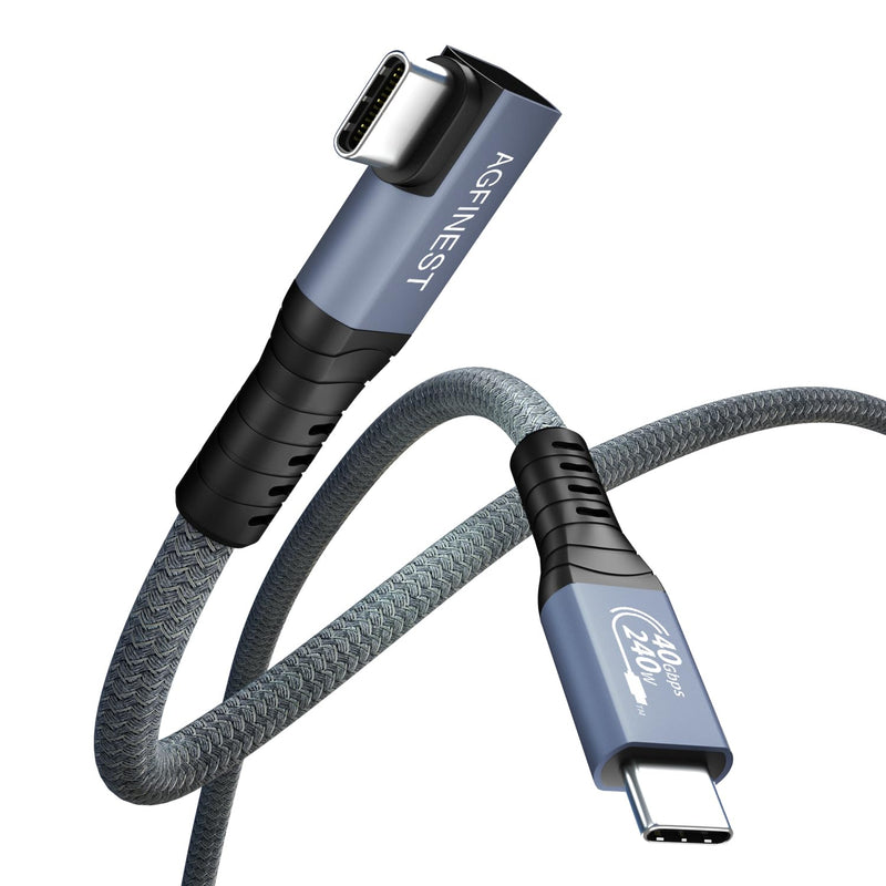 Certified USB 4 Cable Right Angle 3ft, (240W, 40Gbps, 8K Video), Compatible with Thunderbolt 4 USB-C to USB C for MacBook, iPad Pro, iPhone 15, Dock, Hub 3.3 FT