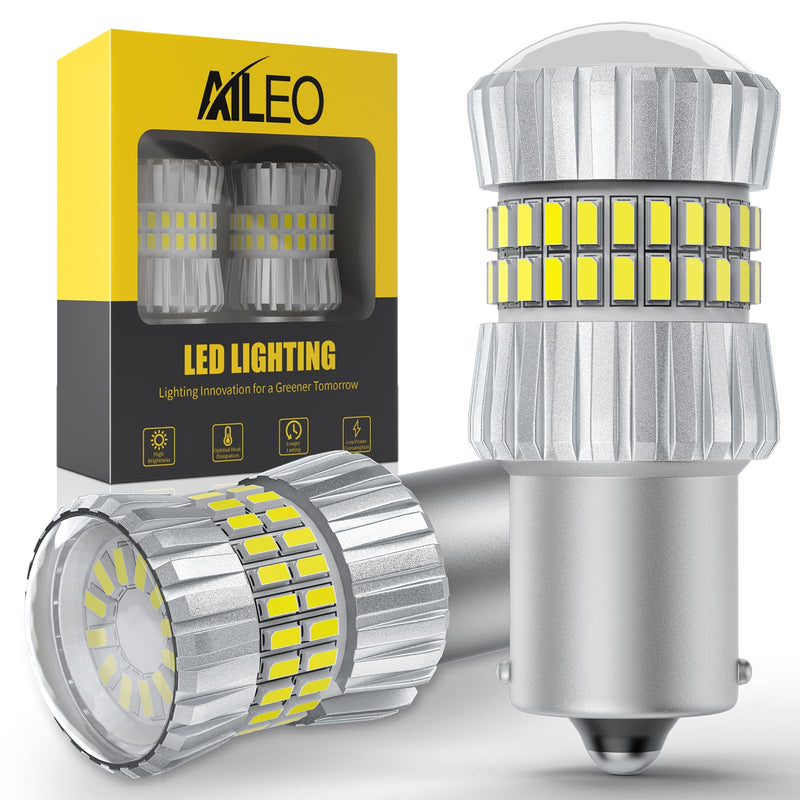 AILEO 1156 LED Bulb White 6500K,2024 Upgrade 500% Brighter Unique 1:1 Design,1156A 7506 3497 1141 P21W 1003 BA15S LED Bulbs with Projectors, for Back Up Reverse Lights and Brake Tail Lights DRL,2 PCS Xenon White 1156/BA15S