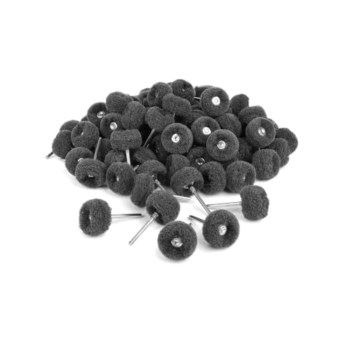 Grit 400 Black 100Pcs Upgrades Abrasive Buffing Wheels,Wheels Burr for Rotary Tools-1/8(3mm) Shank,Rust Removal