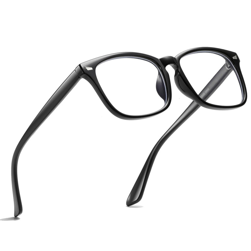 Square Blue Light Blocking Glasses,Computer/Gaming/Screen Glasses for Women or Men Black