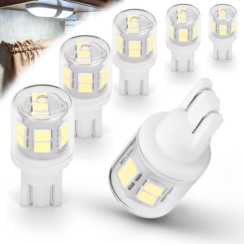 Bright T10 921 922 912 Led Bulbs for 12V RV Tralier Interior Ceiling Dome Light, Cool White 6000k, 194 168 LED Replacement Camper Boat Trunk Map License Backup Reverse Width Lamp Landscape Lights,5Pcs T10 5pack