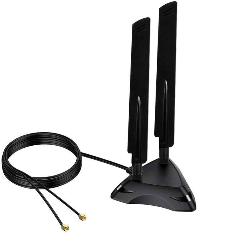 Dual Band 2.4GHz 5GHz 5.8Ghz RP-SMA Gaming WiFi 6E 802.11ac/ax Wireless Antenna with Magnetic Base for Intel AX201 AX200 PCIe NGFF USB Card PC Desktop PCIe WiFi Card Wireless Network Router