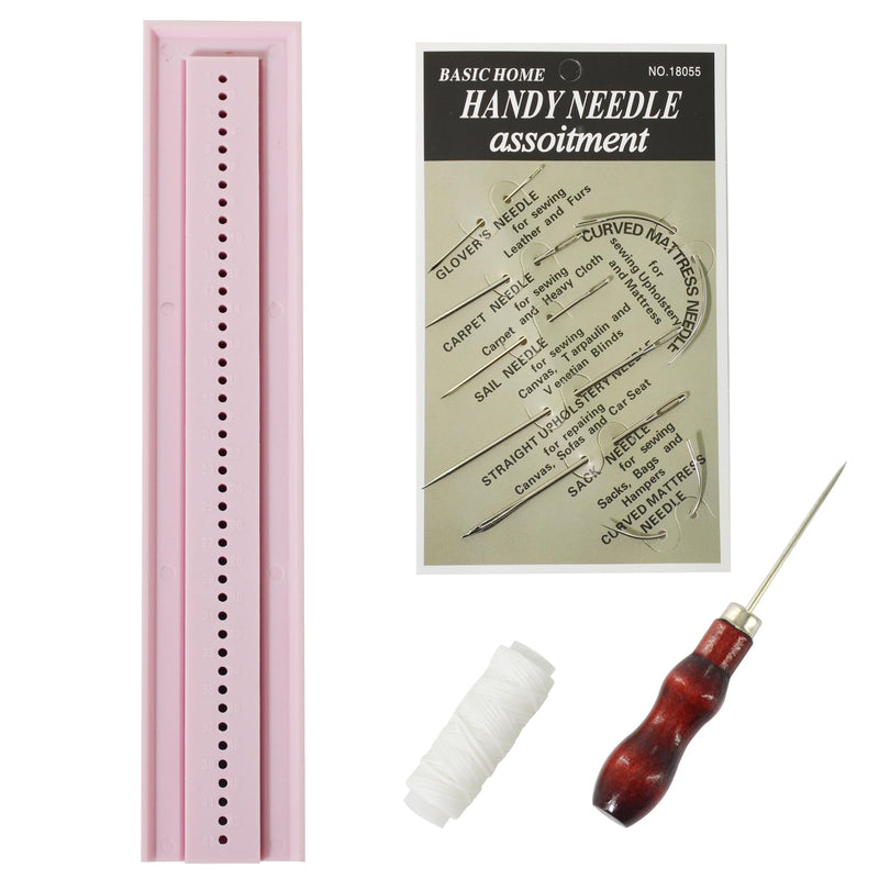 UPTTHOW Signature Punching Tools for Bookbinding Supplies with an Awl and Cradle for Starter, Plastic Easy Scrapbooking Kits for DIY Crafts, Notebook, Journals, Planners, Pink 9 inch